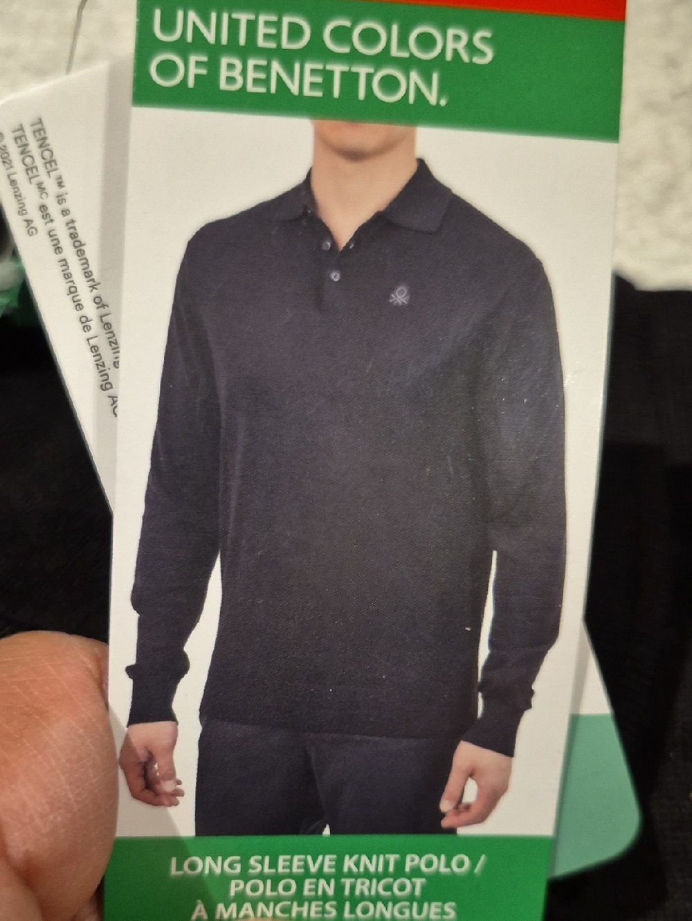 M :🖤United Colors Of Benetton Men's Polo Long Sleeve Sweater